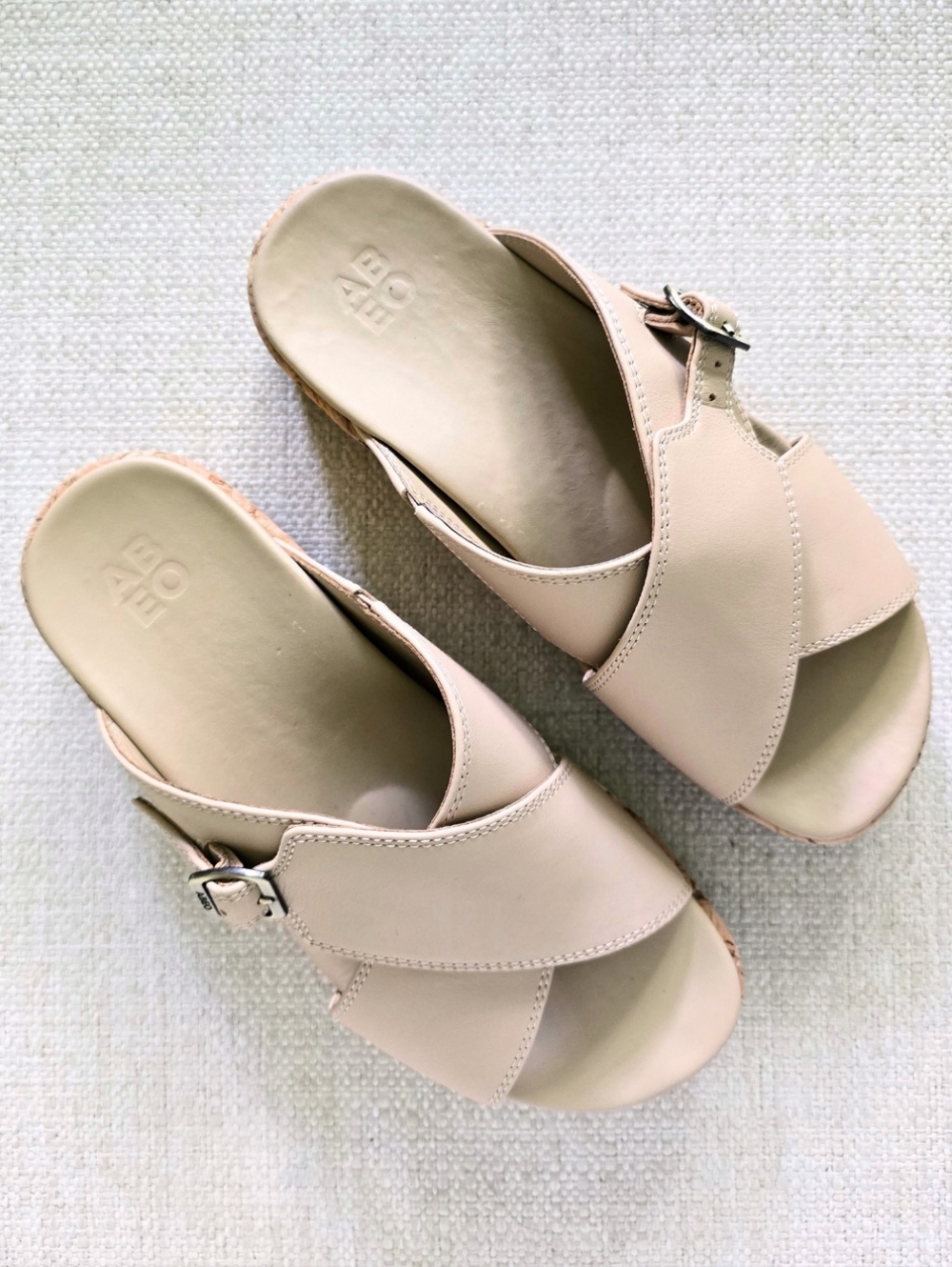 ABEO Dylan 2351 Solstice Cross Slide Metatarsal Cuban Sand Cork Wedge Sandal 7.5 - Picture 4 of 12